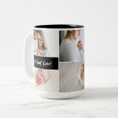 Best Dad Ever Custom Photo Collage Vaderdag Tweekleurige Koffiemok (Voorkant links)