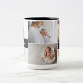 Best Dad Ever Custom Photo Collage Vaderdag Tweekleurige Koffiemok (Center)