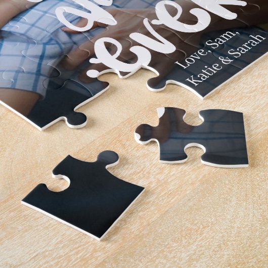 Best Dad Ever Custom Photo From Kids White Script Legpuzzel (Zijkant)