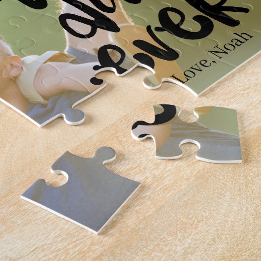 Best Dad Ever Custom Photo From Son Black Script Legpuzzel (Zijkant)