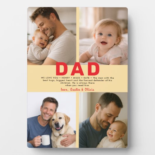Best Dad Ever Custom Photo | Personalized Father’s Fotoplaat (voorkant)