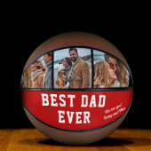 Best Dad Ever Custom Photo Red Basketbal