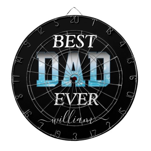Best Dad Ever Custom Photo Vaderdag Dartbord (Voorkant)