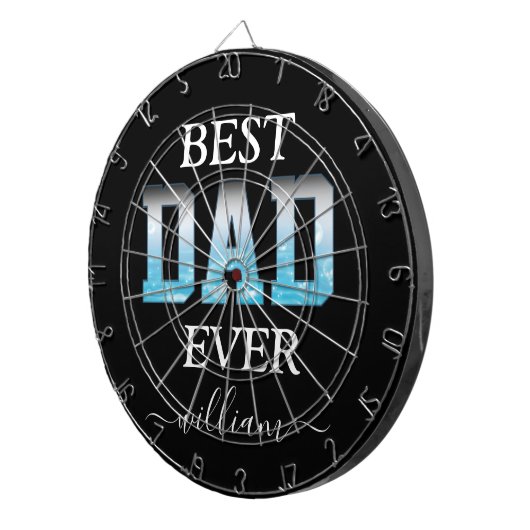 Best Dad Ever Custom Photo Vaderdag Dartbord (Voorkant Rechts)
