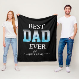 Best Dad Ever Custom Photo Vaderdag Fleece Deken