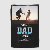 Best Dad Ever Custom Photo Vaderdag Golfhanddoek (Voorkant)
