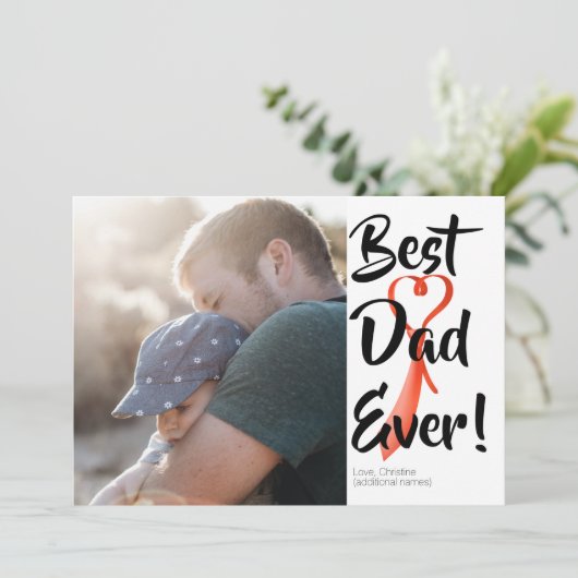 Best Dad Ever Custom Photo Vaderdag Kaart (Staand voorkant)