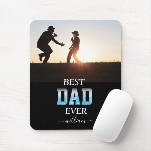 Best Dad Ever Custom Photo Vaderdag Muismat (Met muis)