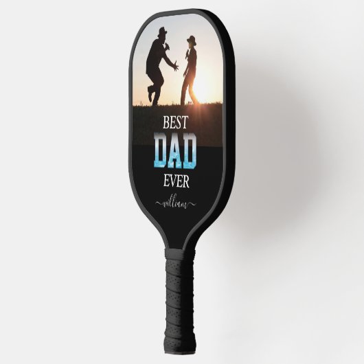 Best Dad Ever Custom Photo Vaderdag Pickleball Paddle (Links)