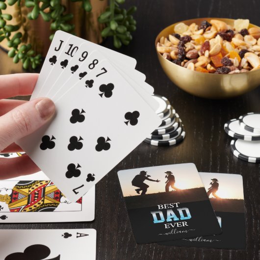 Best Dad Ever Custom Photo Vaderdag Pokerkaarten (Insitu)