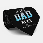 Best Dad Ever Custom Photo Vaderdag Stropdas (Opgerold)