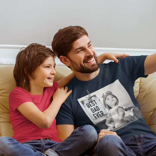Best Dad Ever Custom Photo Vaderdag Tri-Blend Shirt