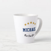 Best Dad Ever Custom Text Gold Stars Personalized Latte Mok (Rechterhoek)