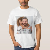 Best Dad Ever Cute Red Heart Custom Photo & Text T-shirt (Voorkant)