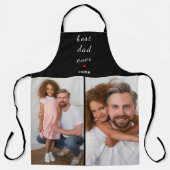 Best Dad Ever Cute Red Heart Customs Two Photo Schort (Voorkant)