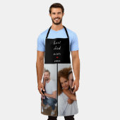 Best Dad Ever Cute Red Heart Customs Two Photo Schort (Gedragen)