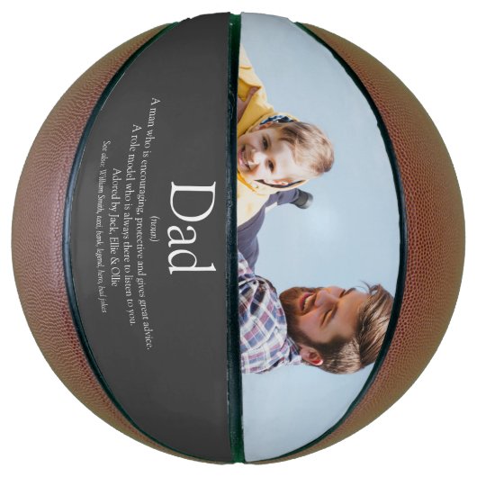 Best Dad Ever Definition Photo Gray Basketbal (Verticaal)