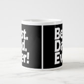 Best Dad Ever Exclamation Black/White Vaderdag Grote Koffiekop (Voorkant)