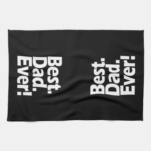 Best Dad Ever Exclamation Black/White Vaderdag Theedoek (Horizontaal)
