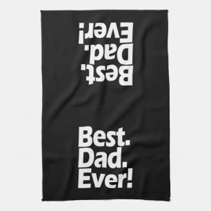 Best Dad Ever Exclamation Black/White Vaderdag Theedoek