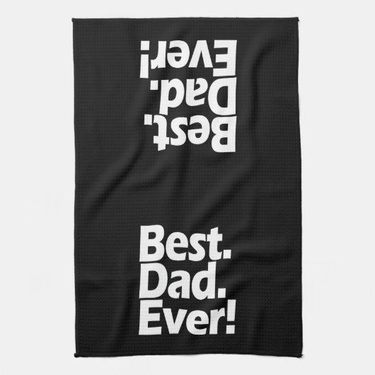 Best Dad Ever Exclamation Black/White Vaderdag Theedoek (Verticaal)