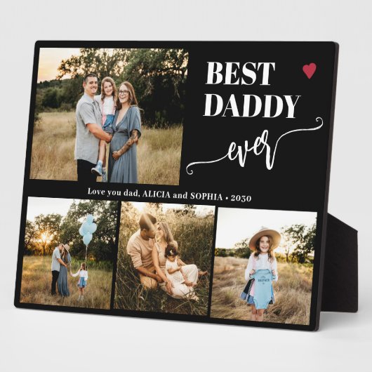 Best dad ever family photo collage heart fotoplaat (Zijkant)