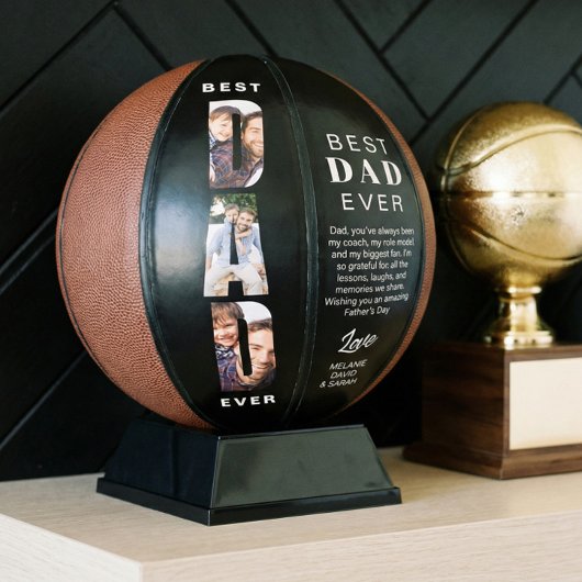 Best Dad Ever Father’s Day Photo Collage Gift Basketbal