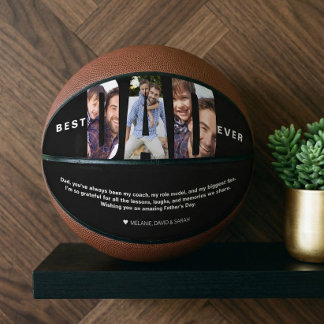 Best Dad Ever Father’s Day Photo Collage Gift Basketbal