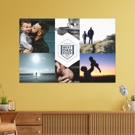 Best Dad Ever Fatherhood Typography Design Canvas Afdruk (Insitu (Woonkamer))