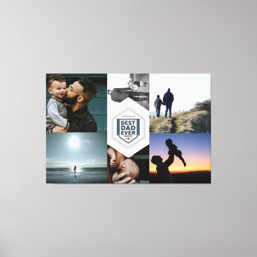 Best Dad Ever Fatherhood Typography Design Canvas Afdruk (Voorkant)