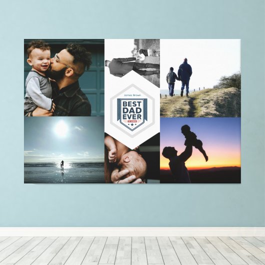 Best Dad Ever Fatherhood Typography Design Canvas Afdruk (Insitu (Houten vloer))