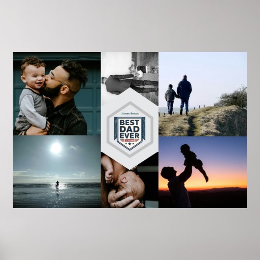 Best Dad Ever Fatherhood Typography Design Poster (Voorkant)