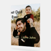 Best dad ever father's dad gift photo name simple  acryl bord (Hoek)
