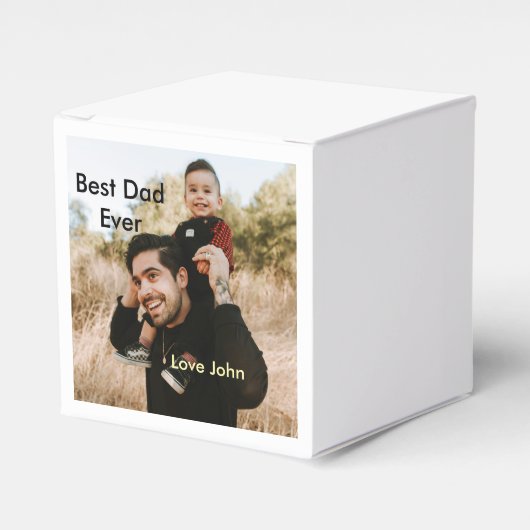 Best dad ever father's dad gift photo name simple  bedankdoosjes (Voorkant Zijde)