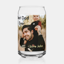 Best dad ever father's dad gift photo name simple  blikvorm glas