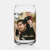 Best dad ever father's dad gift photo name simple  blikvorm glas (Achterkant)