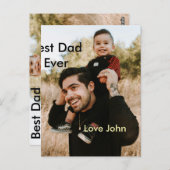 Best dad ever father's dad gift photo name simple  briefkaart (Voorkant / Achterkant)