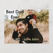 Best dad ever father's dad gift photo name simple  briefkaart (Achterkant)