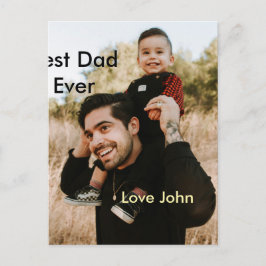 Best dad ever father's dad gift photo name simple  briefkaart