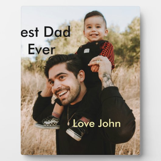 Best dad ever father's dad gift photo name simple  fotoplaat (Voorkant)