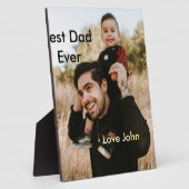 Best dad ever father's dad gift photo name simple  fotoplaat (Zijkant)