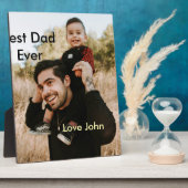 Best dad ever father's dad gift photo name simple  fotoplaat (Zijkant)