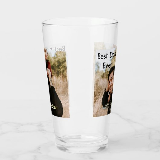 Best dad ever father's dad gift photo name simple  glas (Links)