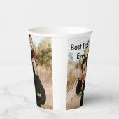 Best dad ever father's dad gift photo name simple  papieren bekers (Rechts)