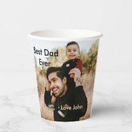 Best dad ever father's dad gift photo name simple  papieren bekers