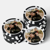 Best dad ever father's dad gift photo name simple  poker chips (Opstapeling)