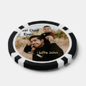 Best dad ever father's dad gift photo name simple  poker chips (Enkel)