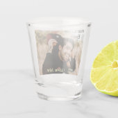 Best dad ever father's dad gift photo name simple  shot glas (Achterkant)