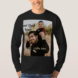 Best dad ever father's dad gift photo name simple  t-shirt