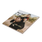 Best dad ever father's dad gift photo name simple  tegeltje (Zijkant)